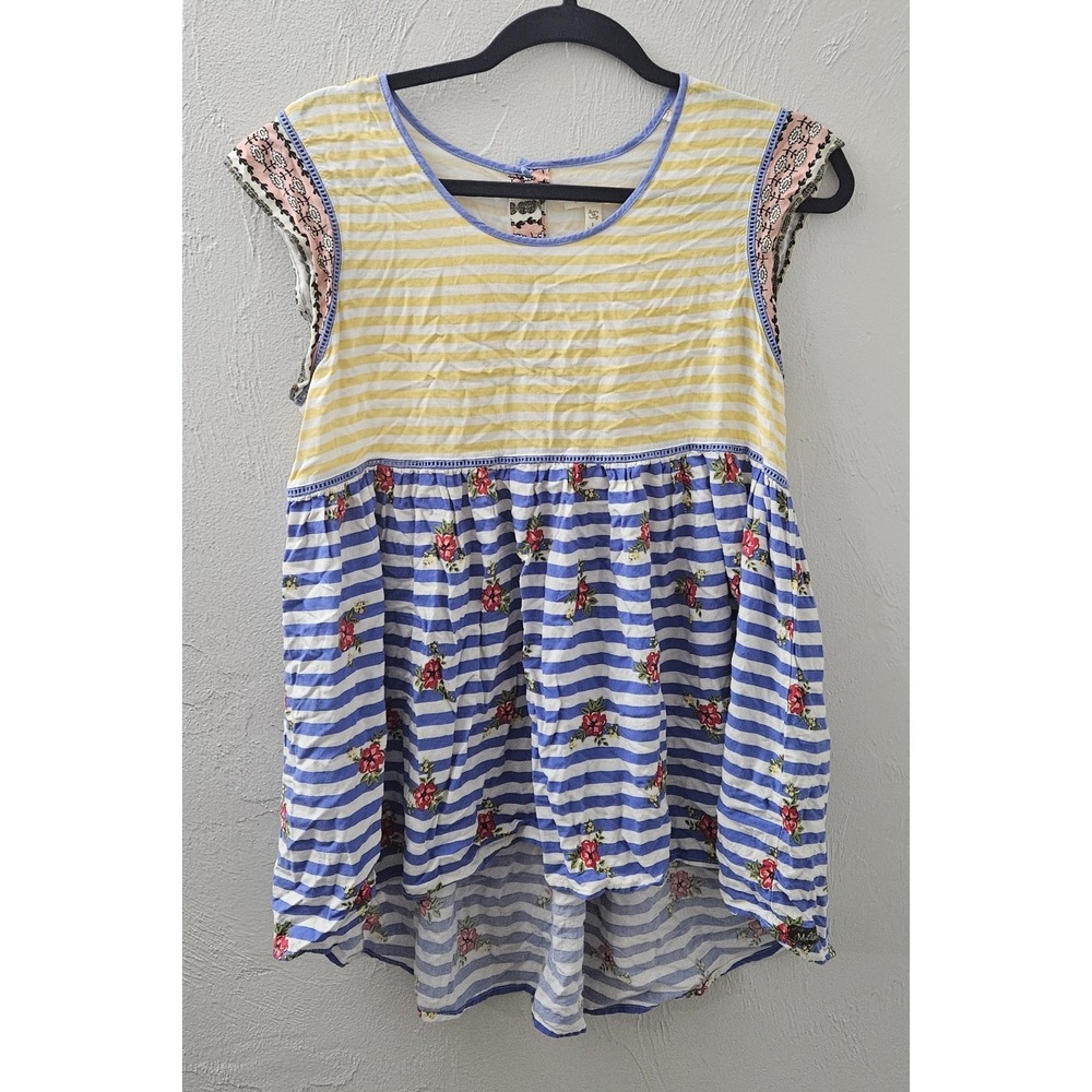 Matilda Jane Multicolor Adventure Begins On My Mind Striped Top Size Medium (M)‎